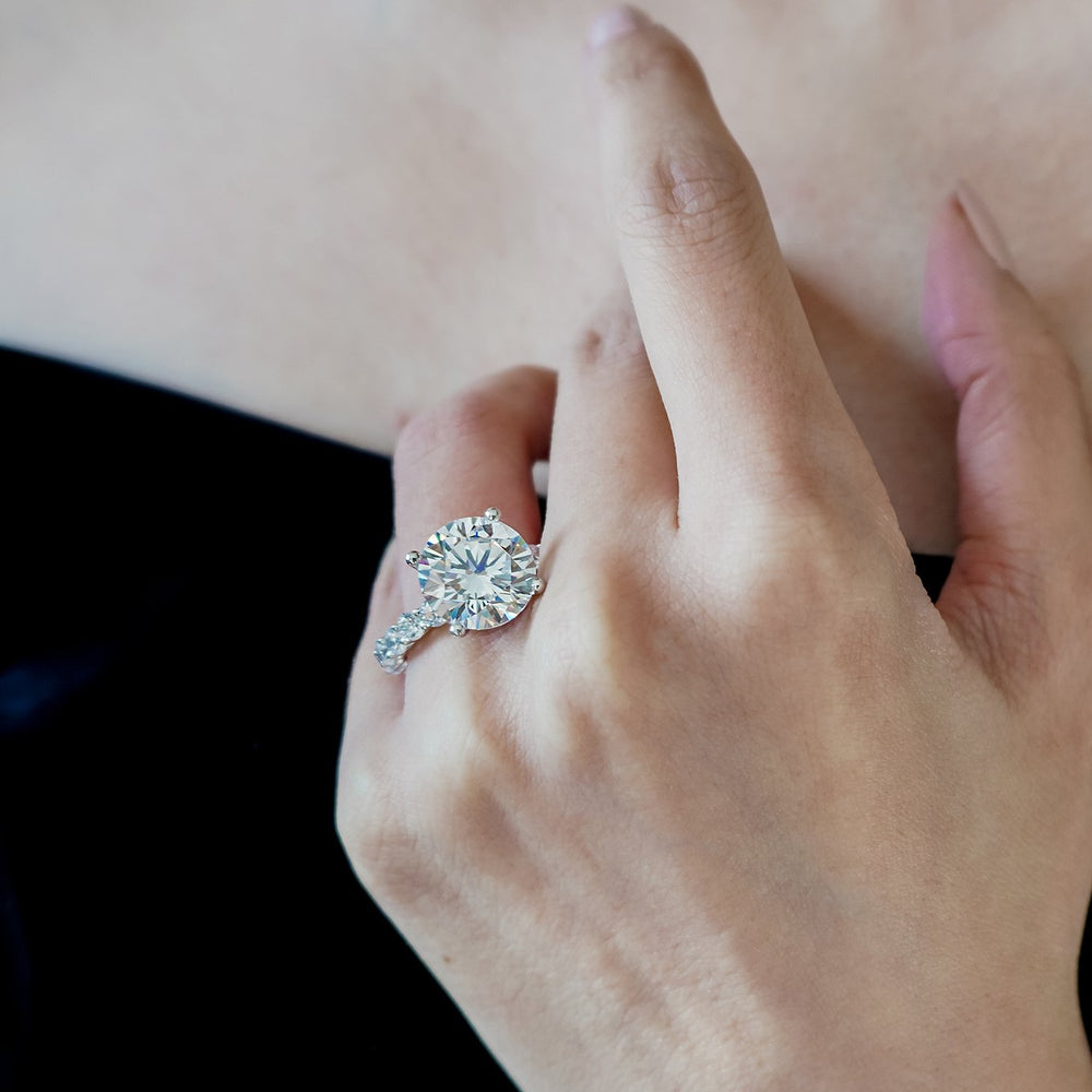 
          
          Load image into Gallery viewer, Alina Lab Created Diamond Round Pave Diamonds White Gold Ring
          
          