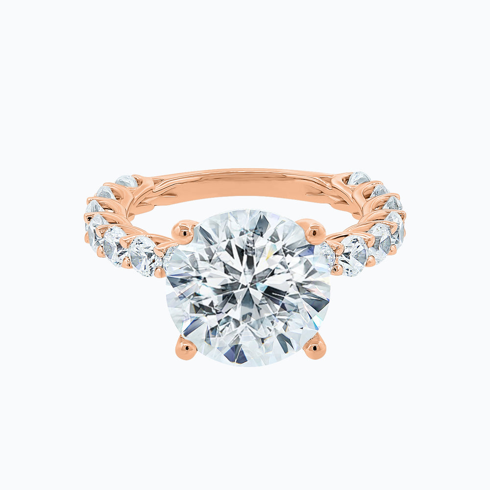 
          
          Load image into Gallery viewer, Alina Round Pave Diamonds Ring 14K Rose Gold
          
          