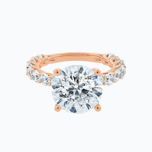 
          
          Load image into Gallery viewer, Alina Moissanite Round Pave Diamonds Rose Gold Ring
          
          