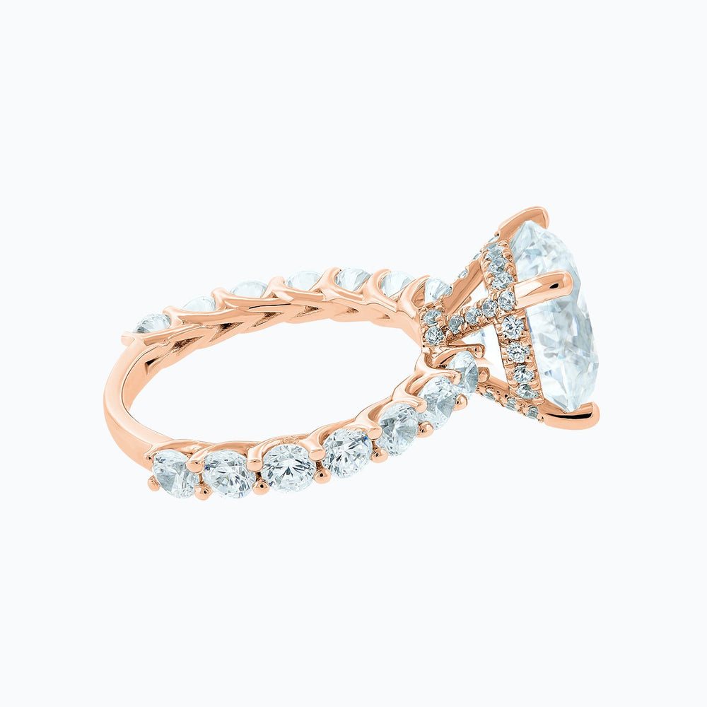 
          
          Load image into Gallery viewer, Alina Moissanite Round Pave Diamonds Rose Gold Ring
          
          