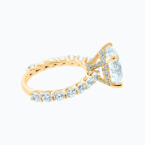 
          
          Load image into Gallery viewer, Alina Lab Created Diamond Round Pave Diamonds Yellow Gold Ring
          
          