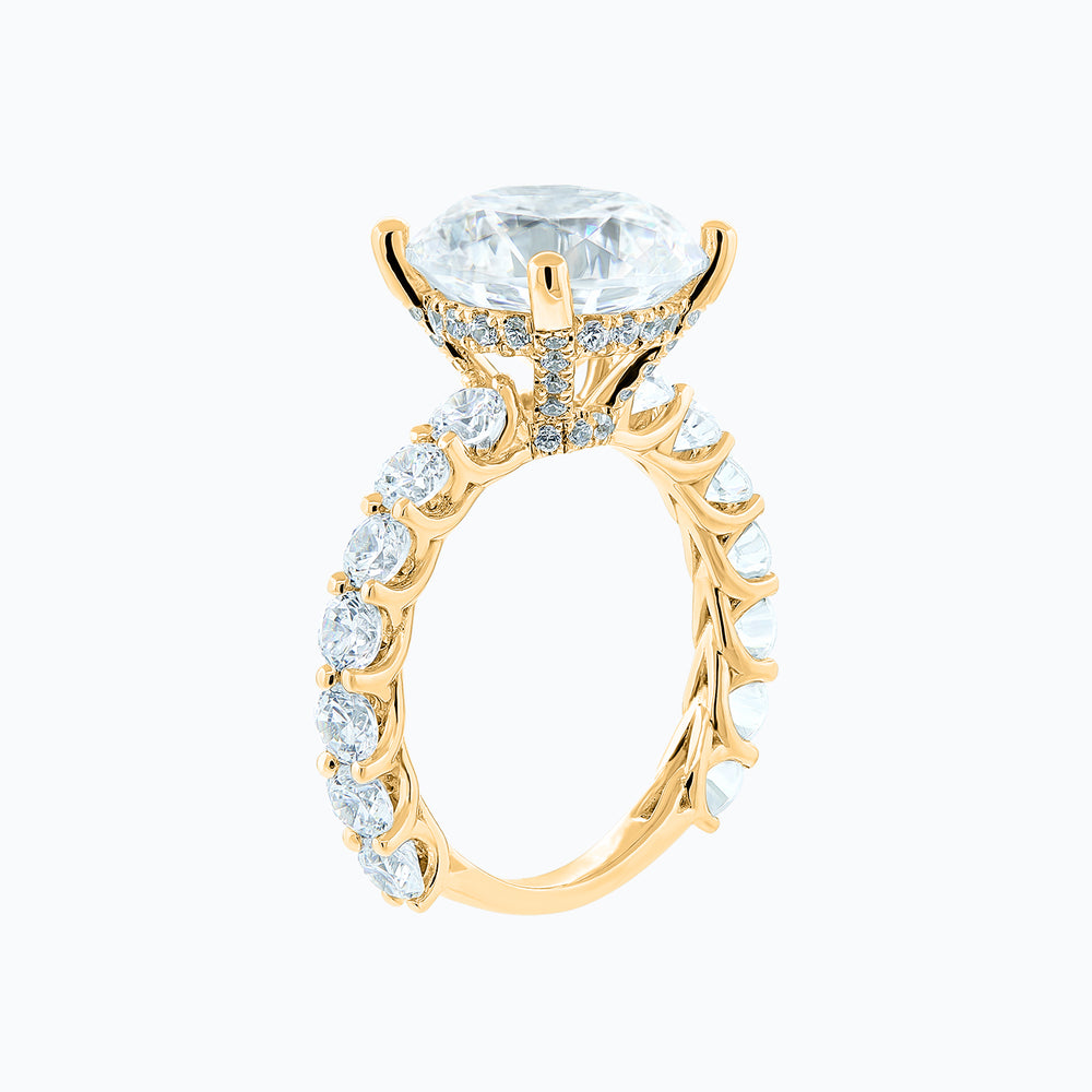 
          
          Load image into Gallery viewer, Alina Lab Created Diamond Round Pave Diamonds Yellow Gold Ring
          
          