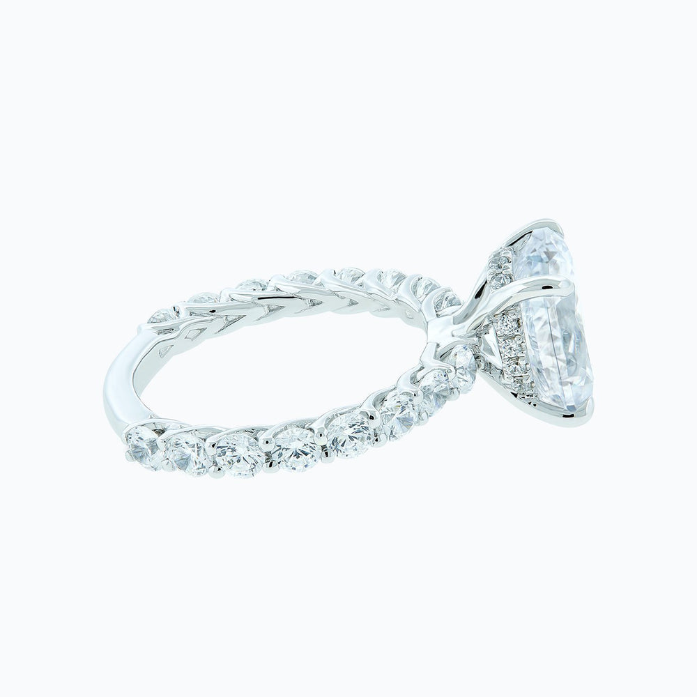 
          
          Load image into Gallery viewer, 2.00ct Hanna Lab Created Diamond Oval Pave Diamonds 18k White Gold Ring
          
          