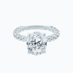 
          
          Load image into Gallery viewer, 2.50ct Hanna Lab Created Diamond Oval Pave Diamonds 18k White Gold Ring
          
          