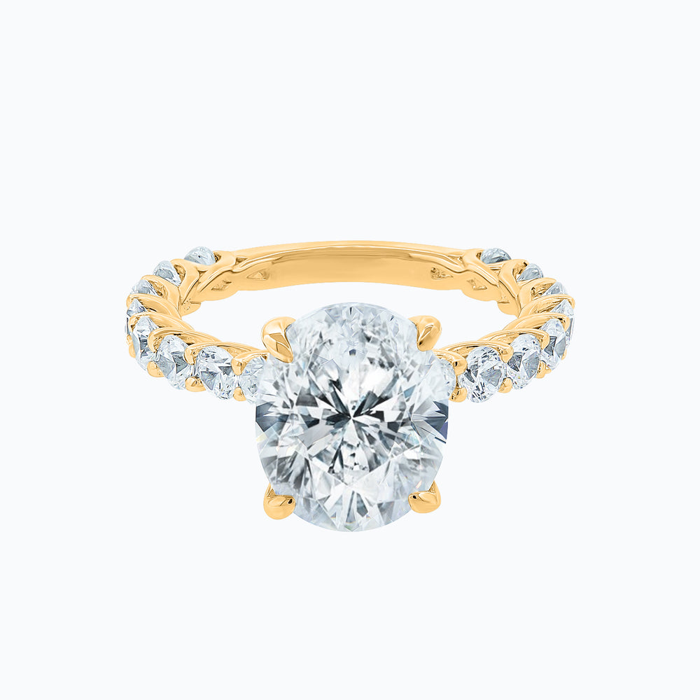 
          
          Load image into Gallery viewer, Hanna Lab Created Diamond Oval Pave Diamonds Rose Gold Ring
          
          