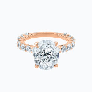 
          
          Load image into Gallery viewer, Hanna Oval Pave Diamonds Ring 18K Rose Gold
          
          