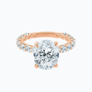 
          
          Load image into Gallery viewer, Hanna Lab Created Diamond Oval Pave Diamonds Rose Gold Ring
          
          