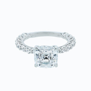 
          
          Load image into Gallery viewer, 2.50ct Angel Lab Created Diamond Cushion Pave Diamonds 18k White Gold Ring
          
          