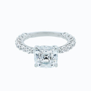
          
          Load image into Gallery viewer, Angel Lab Created Diamond Cushion Pave Diamonds 18k White Gold Ring
          
          