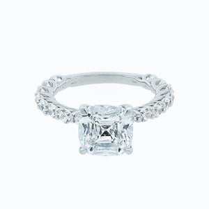 
          
          Load image into Gallery viewer, Angel Moissanite Cushion Pave Diamonds 18k White Gold Ring In Stock
          
          