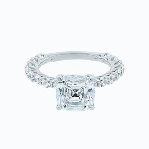 
          
          Load image into Gallery viewer, 1.00ct Angel Lab Created Diamond Cushion Pave Diamonds 18k White Gold Ring
          
          