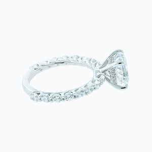 
          
          Load image into Gallery viewer, 4.20ct Angel Moissanite Cushion Pave Diamonds 18k White Gold Ring
          
          
