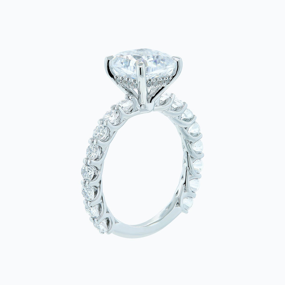 
          
          Load image into Gallery viewer, Angel Lab Created Diamond Cushion Pave Diamonds White Gold Ring
          
          