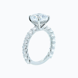 
          
          Load image into Gallery viewer, 2.80ct Angel Moissanite Cushion Pave Diamonds 18k White Gold Ring
          
          