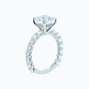 
          
          Load image into Gallery viewer, Angel Lab Created Diamond Cushion Pave Diamonds Platinum Ring
          
          
