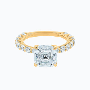 
          
          Load image into Gallery viewer, Angel Lab Created Diamond Cushion Pave Diamonds Platinum Ring
          
          