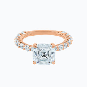
          
          Load image into Gallery viewer, Angel Cushion Pave Diamonds Ring 14K Rose Gold
          
          