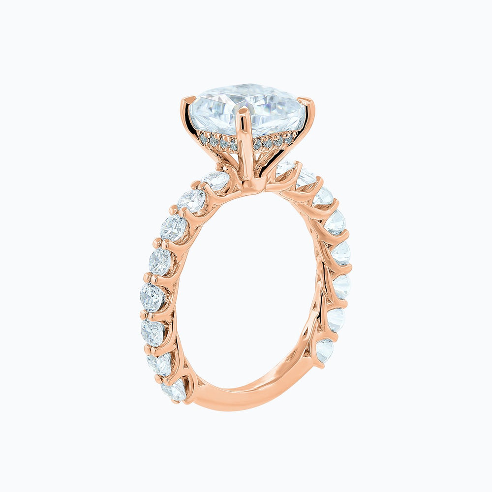 
          
          Load image into Gallery viewer, Angel Moissanite Cushion Pave Diamonds Rose Gold Ring
          
          