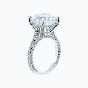 
          
          Load image into Gallery viewer, 3.50ct Noosa Lab Diamond Round Pave Diamonds 18k White Gold Ring
          
          