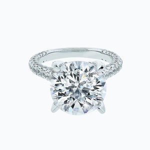 
          
          Load image into Gallery viewer, 3.50ct Noosa Lab Diamond Round Pave Diamonds 18k White Gold Ring
          
          