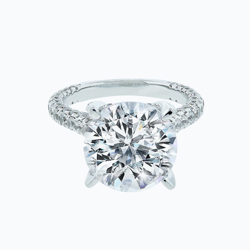 Noosa Lab Created Diamond Round Pave Diamonds Platinum Ring