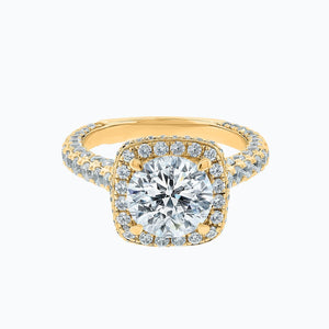 
          
          Load image into Gallery viewer, Novia Lab Created Diamond Round Pave Diamonds Yellow Gold Ring
          
          