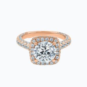 
          
          Load image into Gallery viewer, Novia Moissanite Round Pave Diamonds Rose Gold Ring
          
          