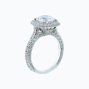 
          
          Load image into Gallery viewer, 3.50ct Novia Lab Diamond Round Pave Diamonds 18k White Gold Ring
          
          