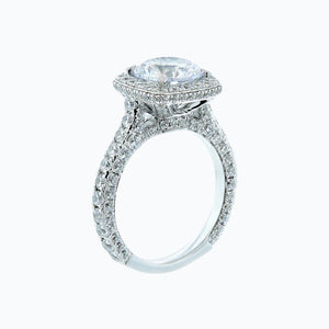 
          
          Load image into Gallery viewer, Novia Round Pave Diamonds 18k White Gold Semi Mount Engagement Ring
          
          