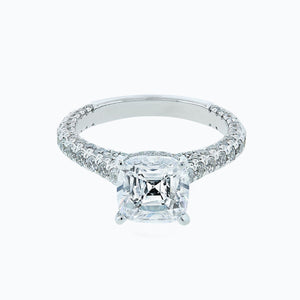 
          
          Load image into Gallery viewer, 2.00ct Nina Lab Created Diamond Cushion Pave Diamonds 18k White Gold Ring
          
          