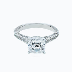 
          
          Load image into Gallery viewer, Nina Moissanite Cushion Pave Diamonds 18k White Gold Ring In Stock
          
          