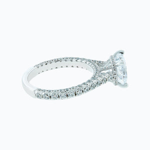
          
          Load image into Gallery viewer, Nina Moissanite Cushion Pave Diamonds 18k White Gold Ring In Stock
          
          