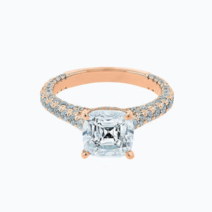 
          
          Load image into Gallery viewer, Nina Lab Created Diamond Cushion Pave Diamonds Rose Gold Ring
          
          