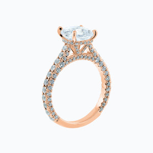 
          
          Load image into Gallery viewer, Nina Lab Created Diamond Cushion Pave Diamonds Rose Gold Ring
          
          