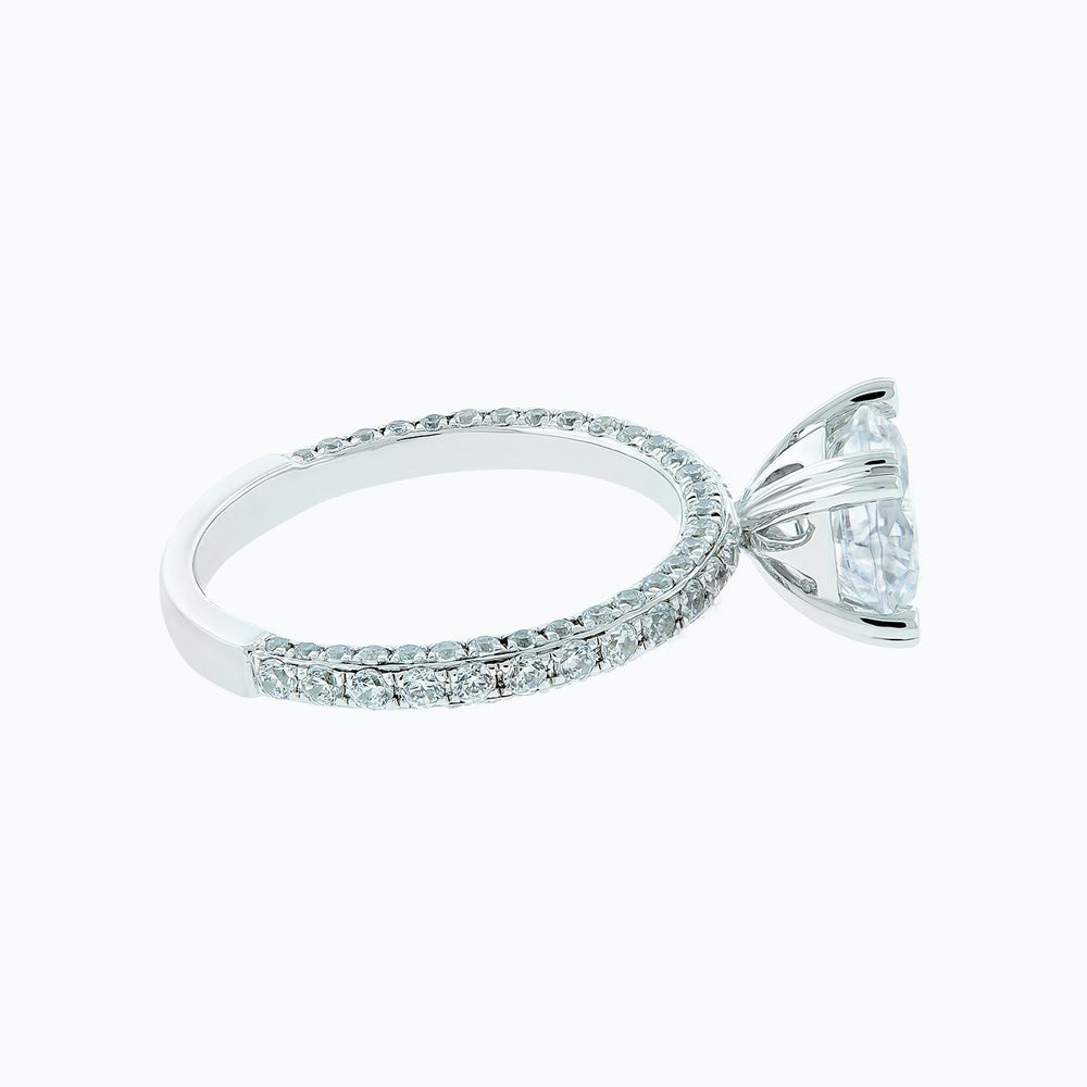 
          
          Load image into Gallery viewer, 3.50ct Nicola Lab Diamond Round Pave Diamonds 18k White Gold Ring
          
          