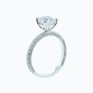 
          
          Load image into Gallery viewer, 3.50ct Nicola Lab Diamond Round Pave Diamonds 18k White Gold Ring
          
          
