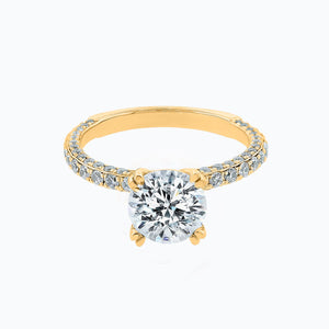 
          
          Load image into Gallery viewer, Nicola Moissanite Round Pave Diamonds Yellow Gold Ring
          
          