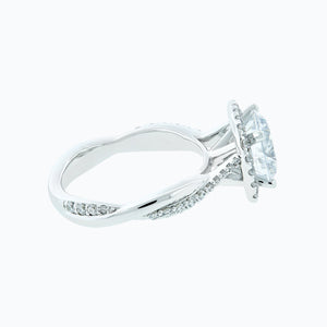 
          
          Load image into Gallery viewer, 3.50ct Teana Lab Diamond Round Halo Pave Diamonds 18k White Gold Ring
          
          