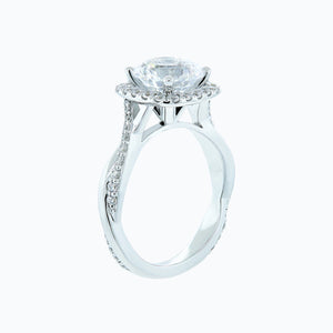 
          
          Load image into Gallery viewer, Teana Moissanite Round Halo Pave Diamonds Ring
          
          