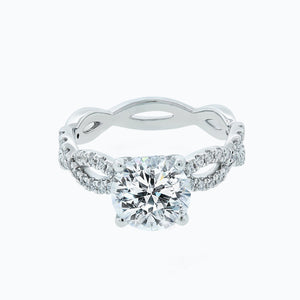 
          
          Load image into Gallery viewer, 1.25ct Teresa Lab Diamond Round Pave Diamonds 18k White Gold Ring
          
          