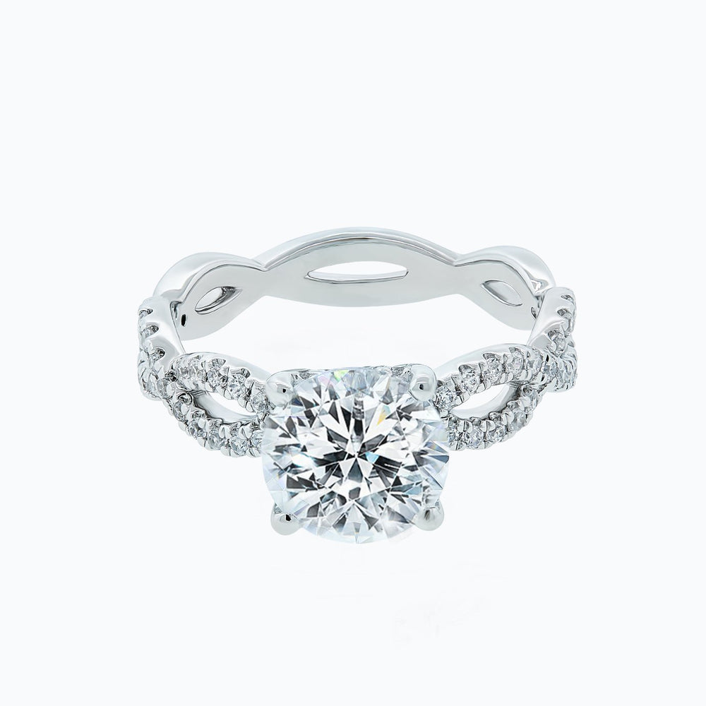 Teresa Moissanite Round Pave Diamonds Ring