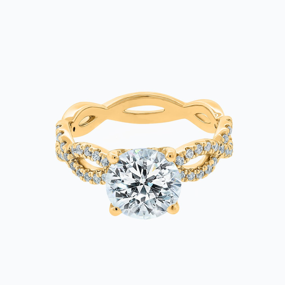Teresa Round Pave Diamonds Ring 18K Yellow Gold