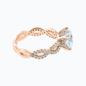 
          
          Load image into Gallery viewer, Teresa Moissanite Round Pave Diamonds Rose Gold Ring
          
          