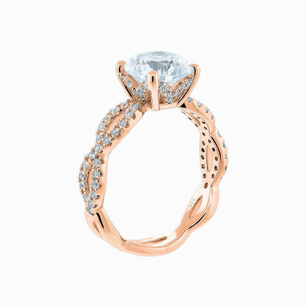 
          
          Load image into Gallery viewer, Teresa Lab Created Diamond Round Pave Diamonds Rose Ring
          
          
