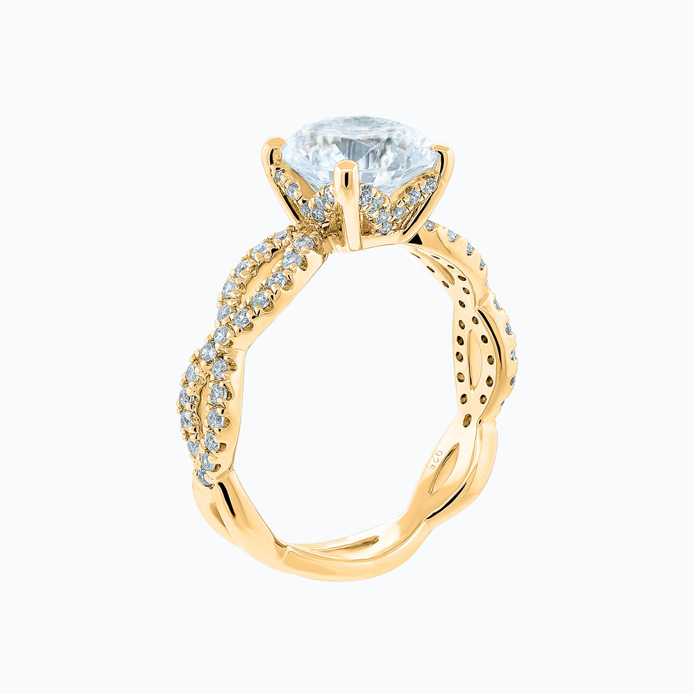 
          
          Load image into Gallery viewer, Teresa Round Pave Diamonds Ring 14K Yellow Gold
          
          