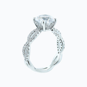 
          
          Load image into Gallery viewer, Teresa Round Pave Diamonds 18k White Gold Semi Mount Engagement Ring
          
          