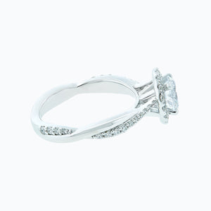 
          
          Load image into Gallery viewer, Troy Round Halo Pave Diamonds 18k White Gold Semi Mount Engagement Ring
          
          