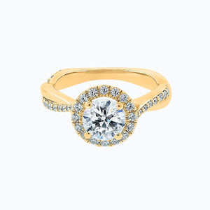 
          
          Load image into Gallery viewer, Troy Lab Created Diamond Round Halo Pave Diamonds Rose Gold Ring
          
          