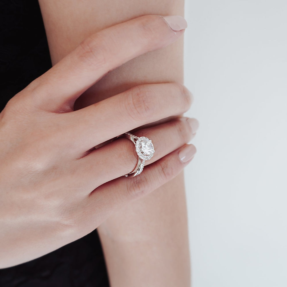 
          
          Load image into Gallery viewer, Troy Lab Created Diamond Round Halo Pave Diamonds Ring
          
          