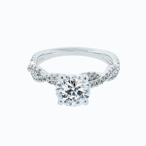 
          
          Load image into Gallery viewer, Talia Moissanite Round Pave Diamonds Platinum Ring
          
          